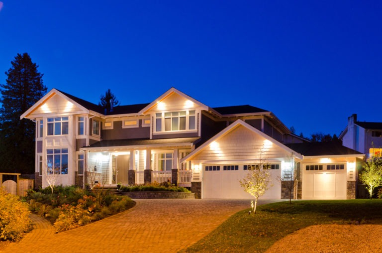 Luxury Home showing electrical lighting at night